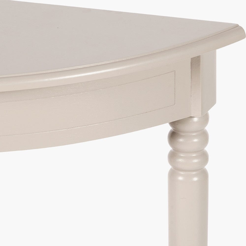 Elizabeth Cream Half Moon Pine Console Table Furniture