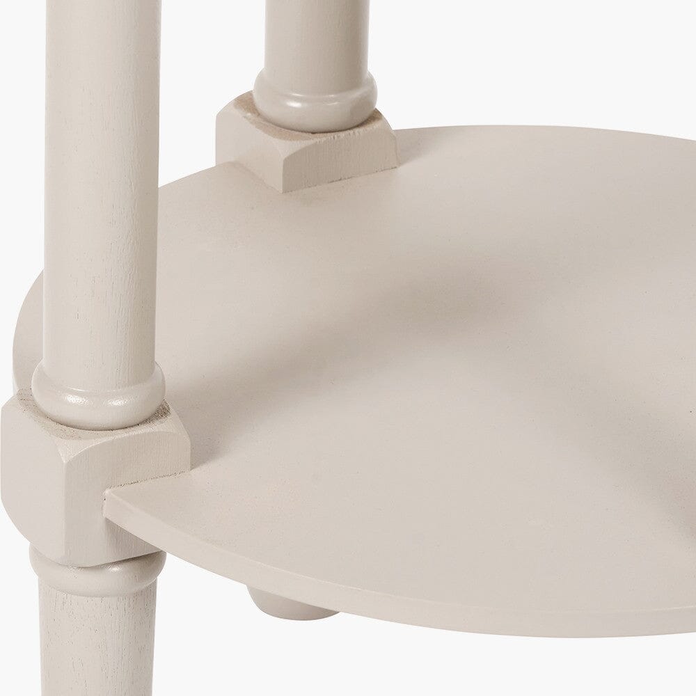 Elizabeth Cream Round Pine Side Table Furniture