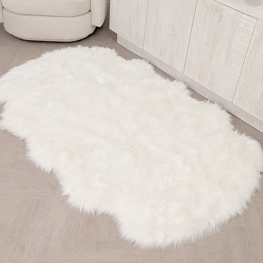 Elle Large Faux Fur White Hide Rug - 120x180cm Textiles