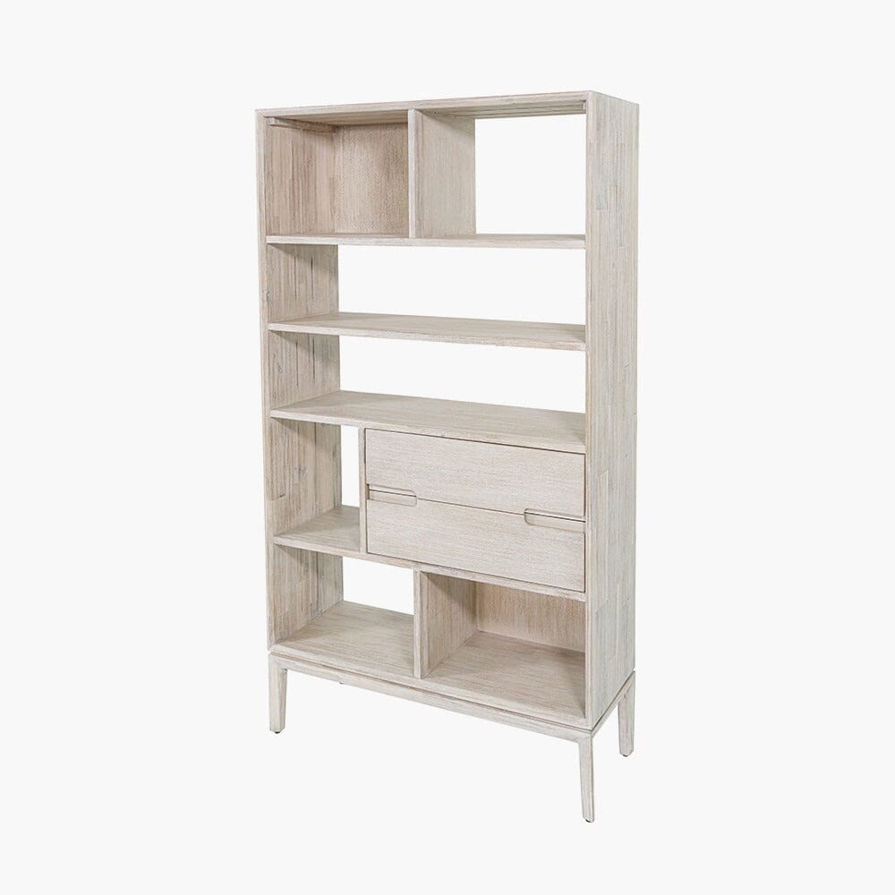 Ellen Whitewash Shelving Unit Furniture