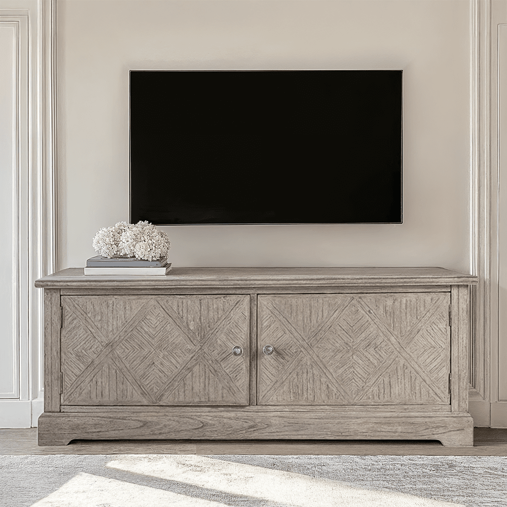 Elysium Natural Wood 2 Door Media Unit Furniture