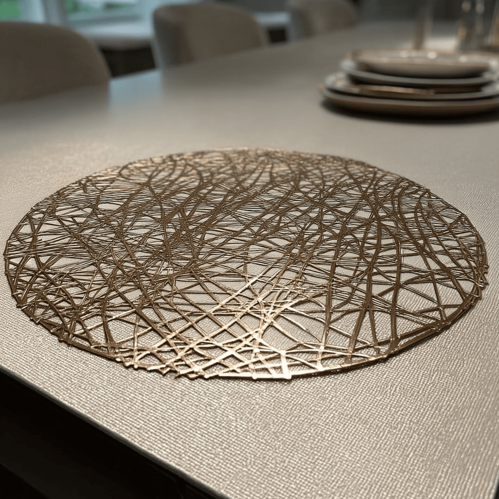 Emily Gold Round Placemat Accessories