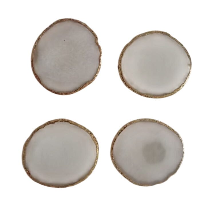 Emmie Agate Coasters with Gold Trim - Set of 4 Accessories