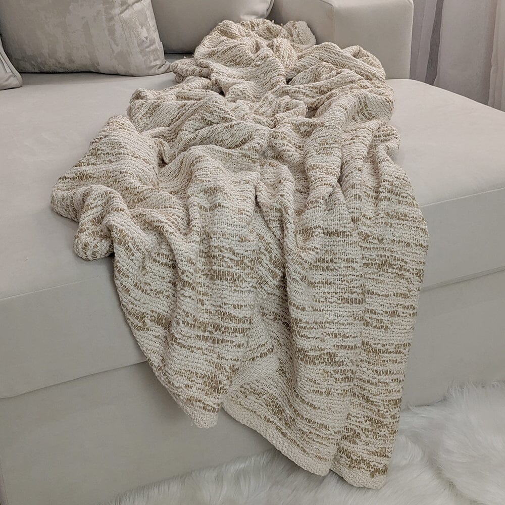Escape Natural Textured Cream & Beige Throw Textiles