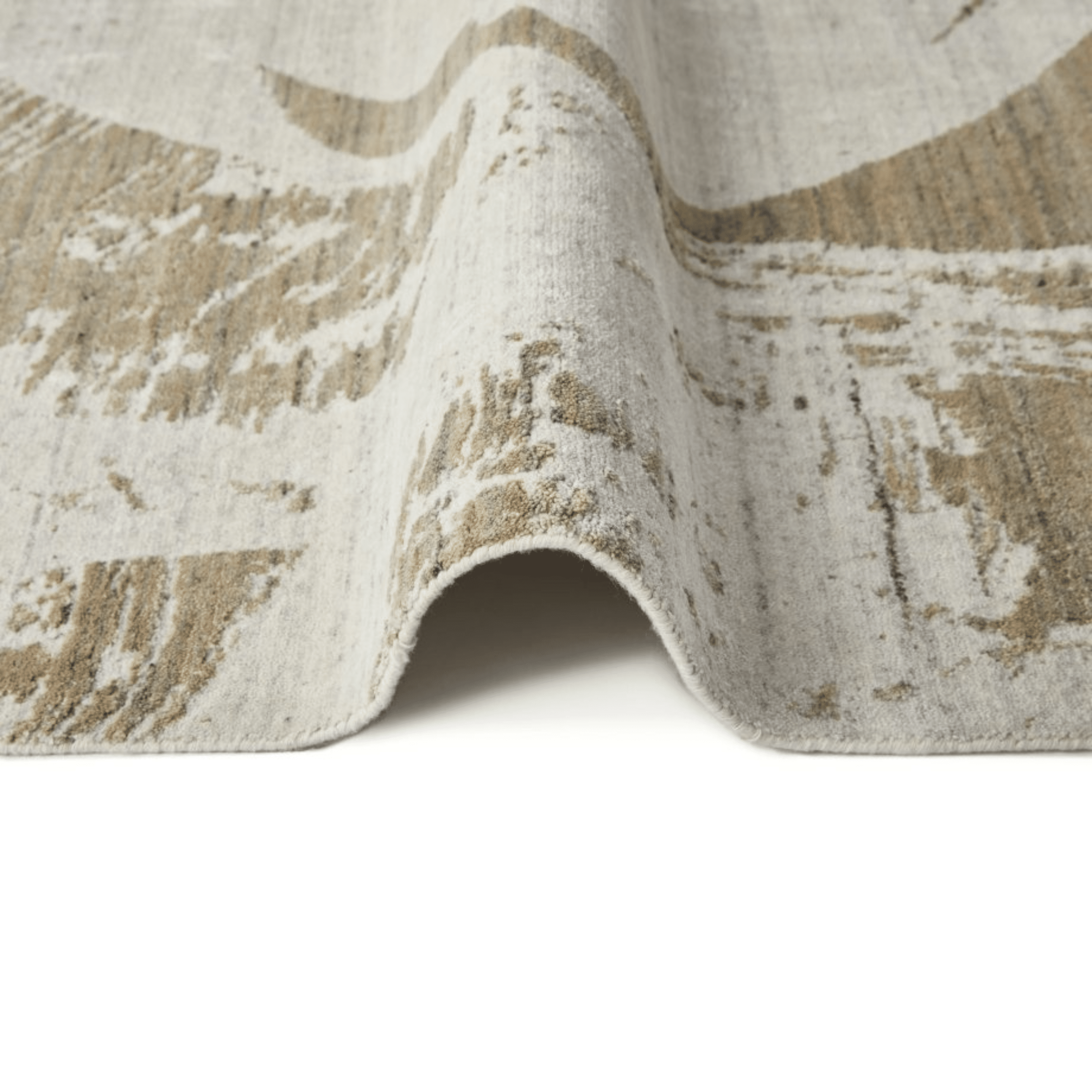 Eshane Beige Abstract Brushstroke Rug