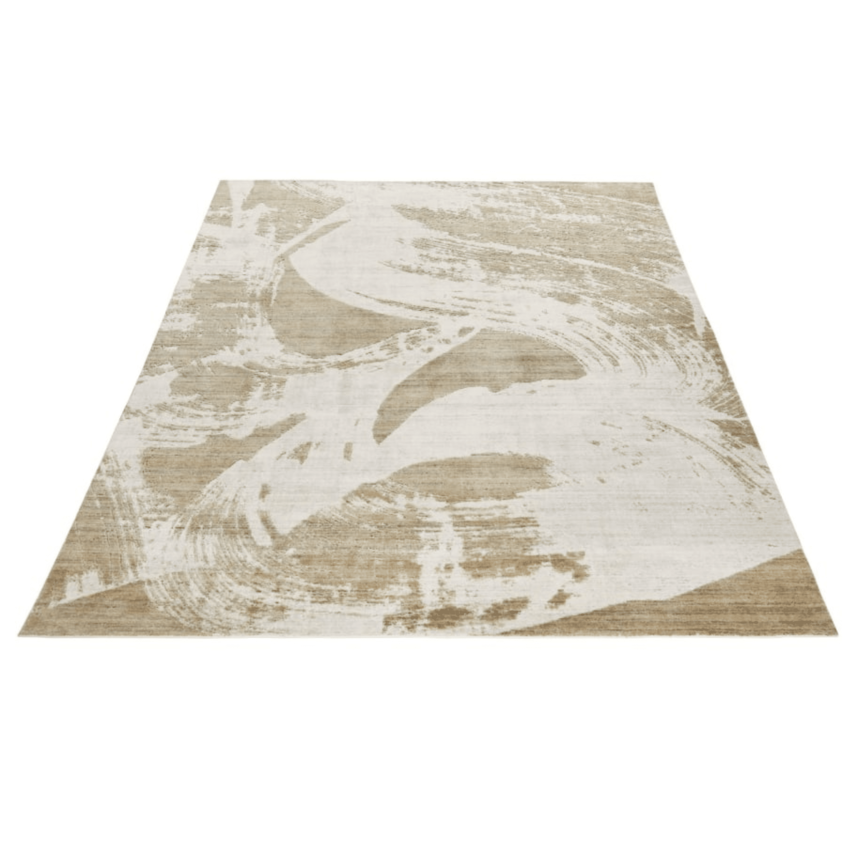 Eshane Beige Abstract Brushstroke Rug