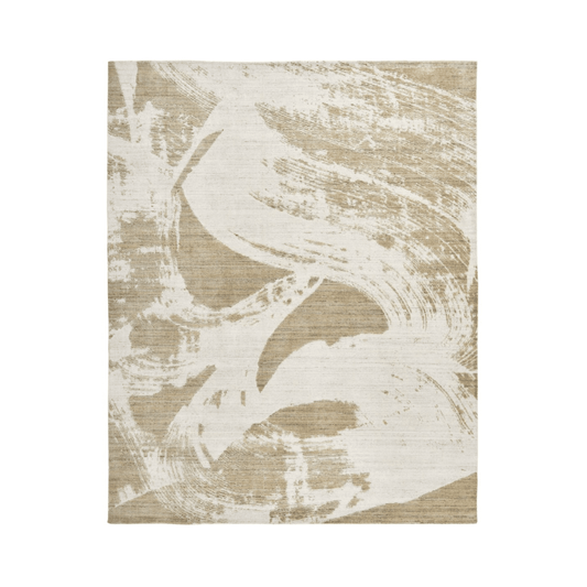 Eshane Beige Abstract Brushstroke Rug