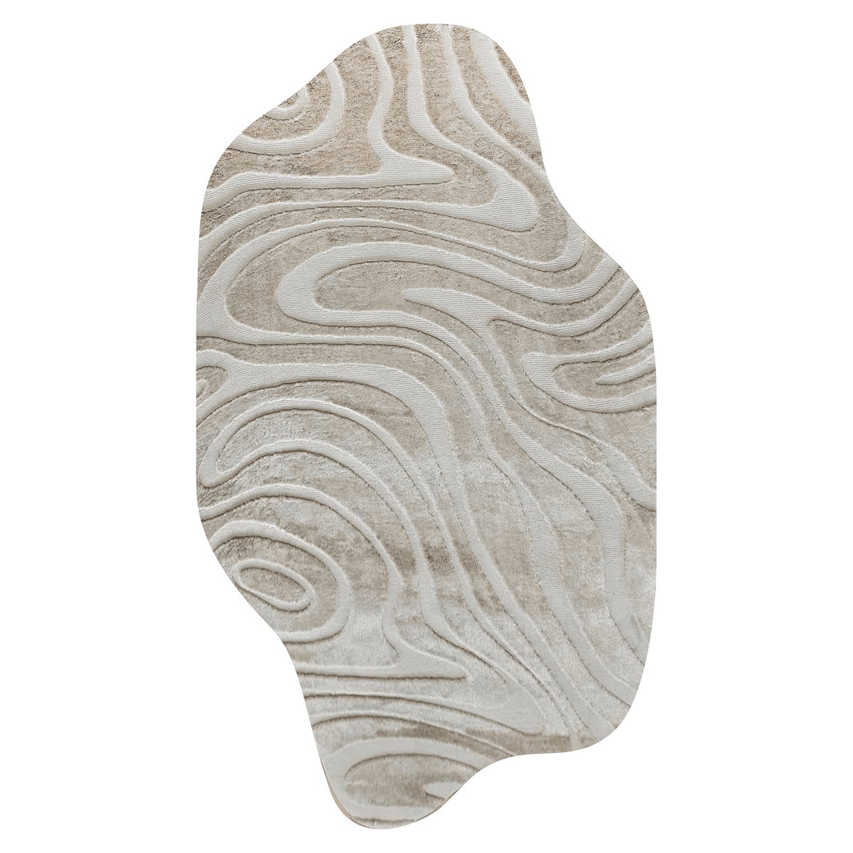 Esme Cream & Beige Two-Toned Wavy Edge Rug Textiles