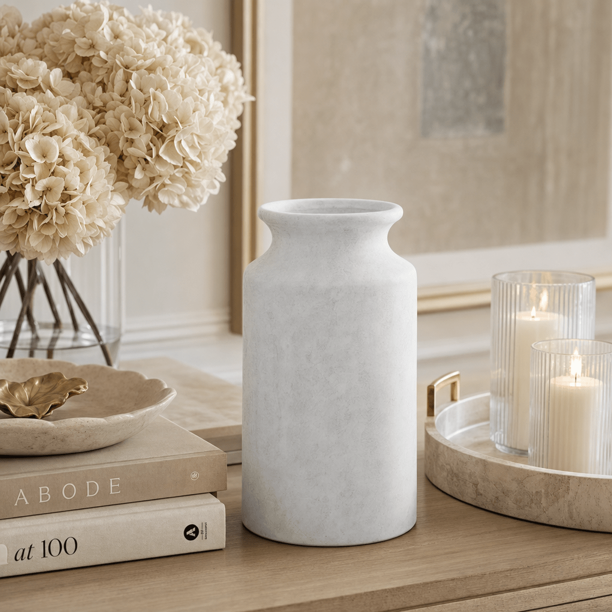 Esme White Decorative Stone Vase Accessories