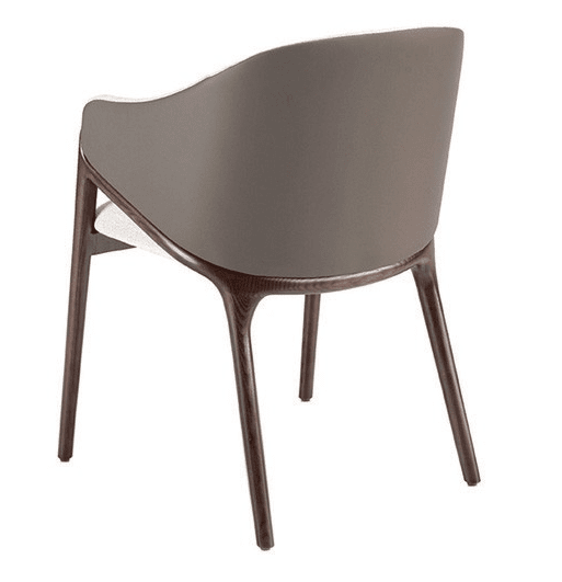 Estee Curved Cream Accent Chair with Walnut Legs Furniture