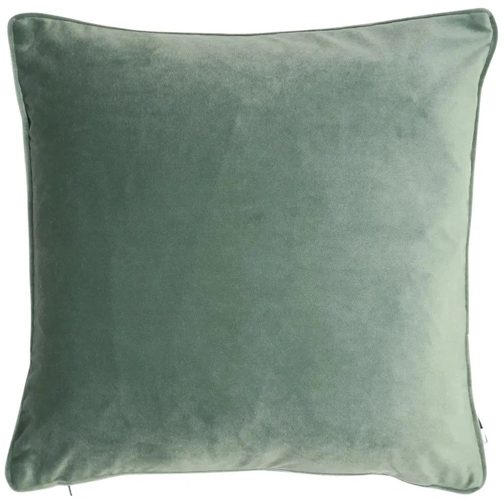 Everglade Soft Green Velvet Piped Cushion- 50x50cm Textiles