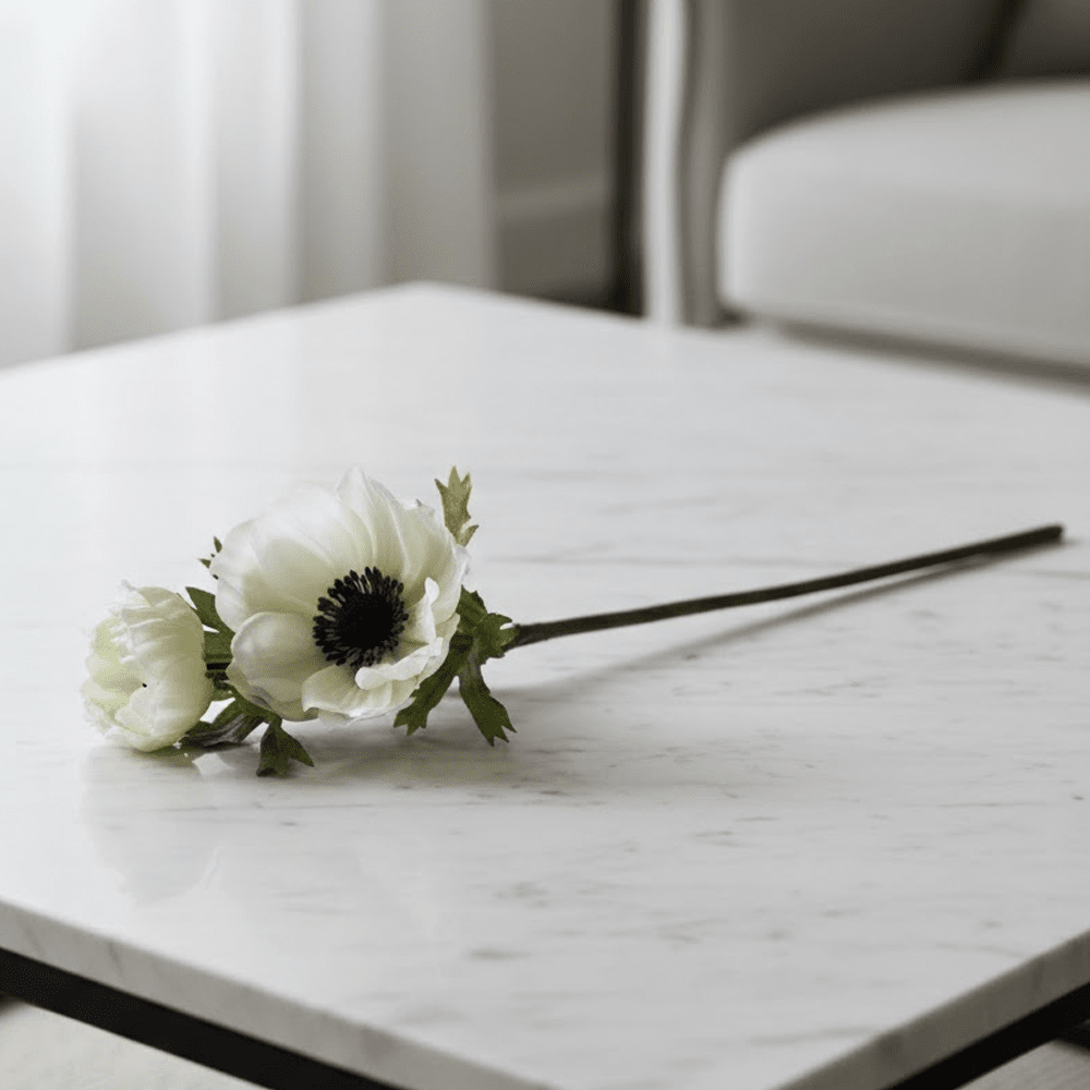 Faux Cream Anemone Single Stem Floral Accessories