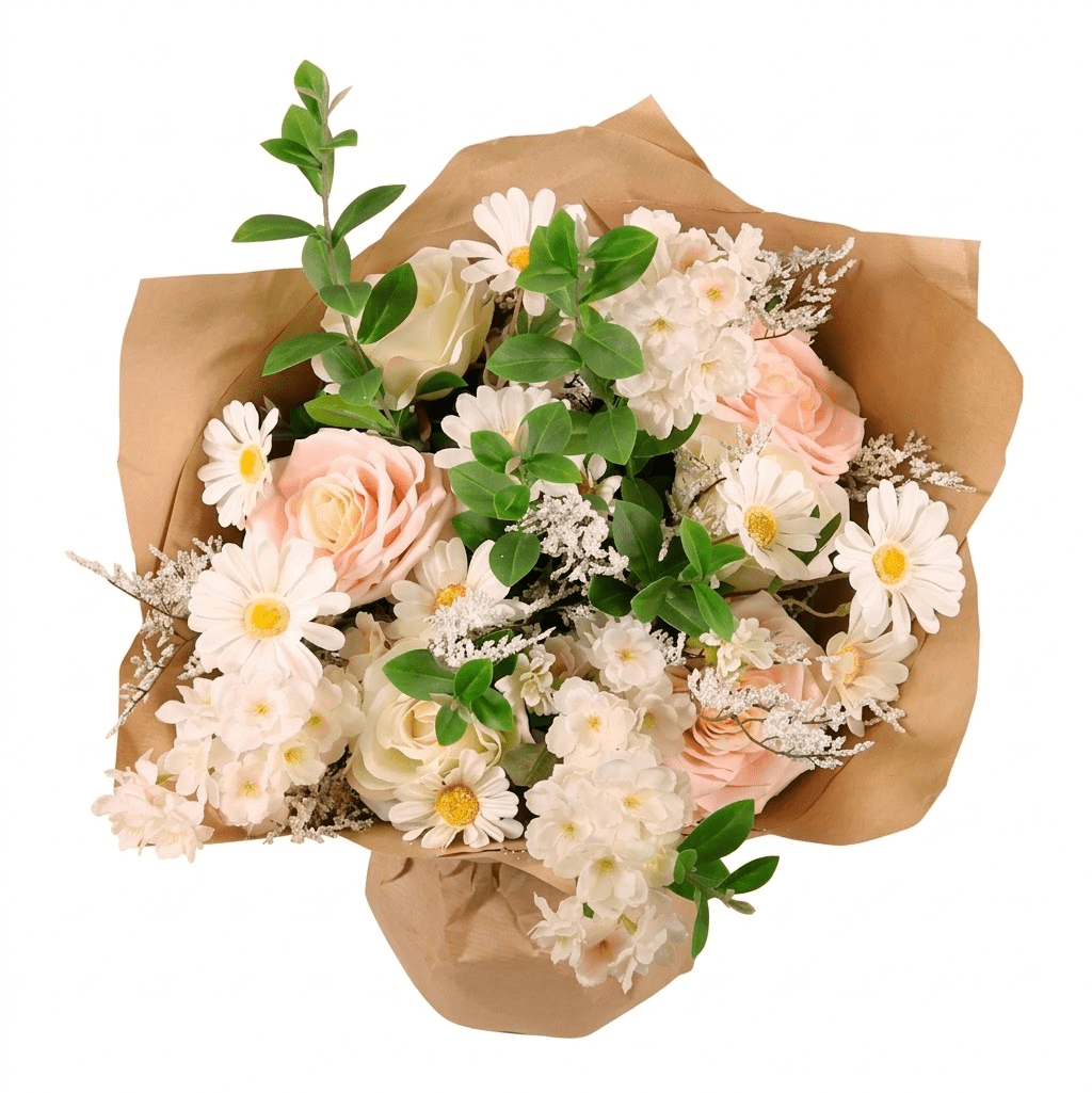 Faux Cream & Blush Pink Florals Extra Large Mixed Bouquet Accessories