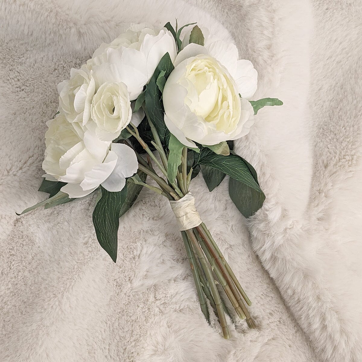 Faux Cream Peony Bunch of Florals Accessories