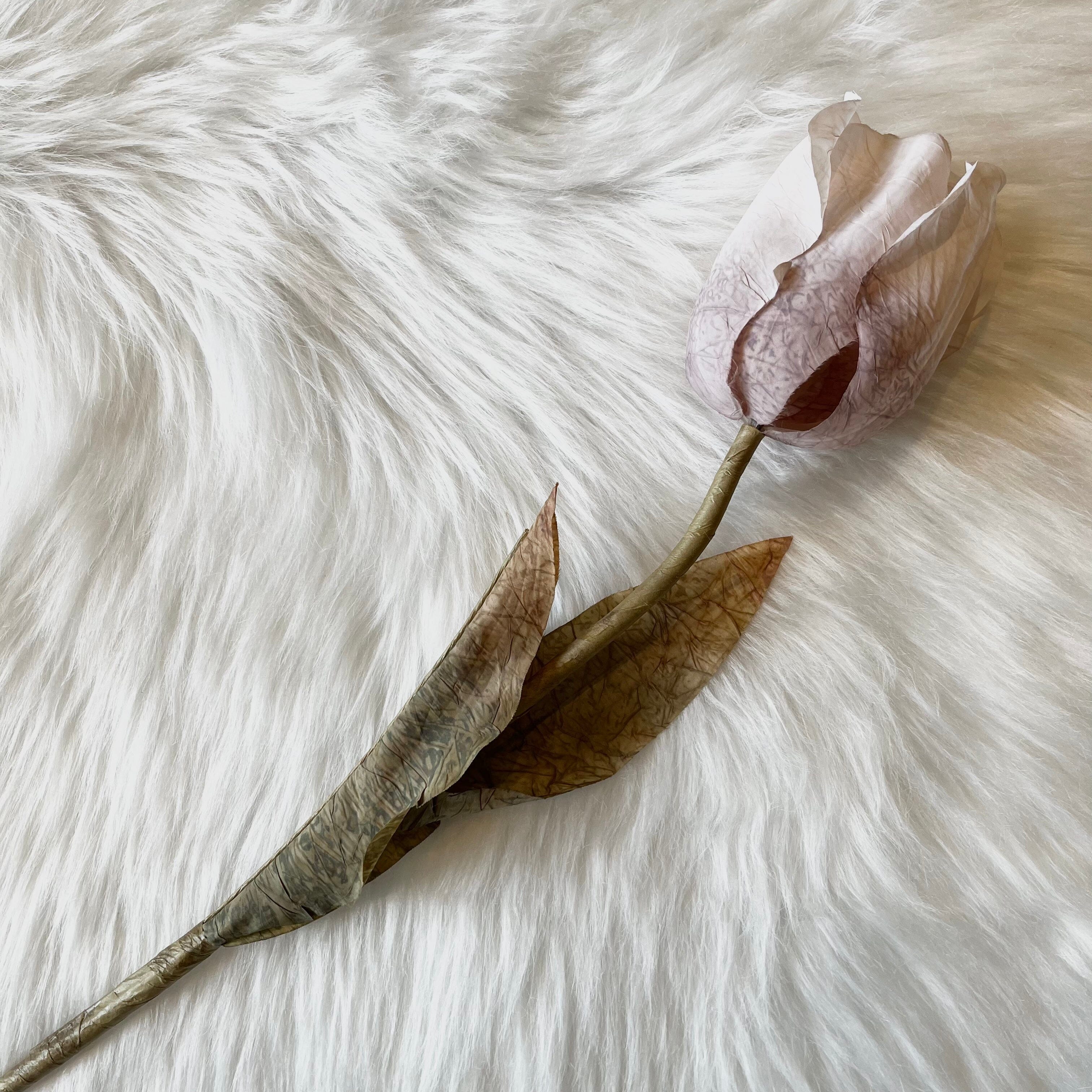 Faux Dried Touch Large Tulip Single Stem Flower Accessories
