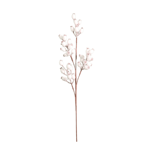 Faux White Glitter Berry Single Stem Floral Accessories