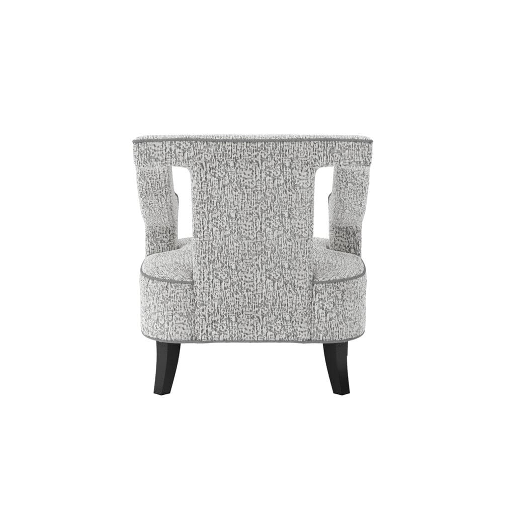 Faye Grey Patterned Accent Chair with Black legs Furniture