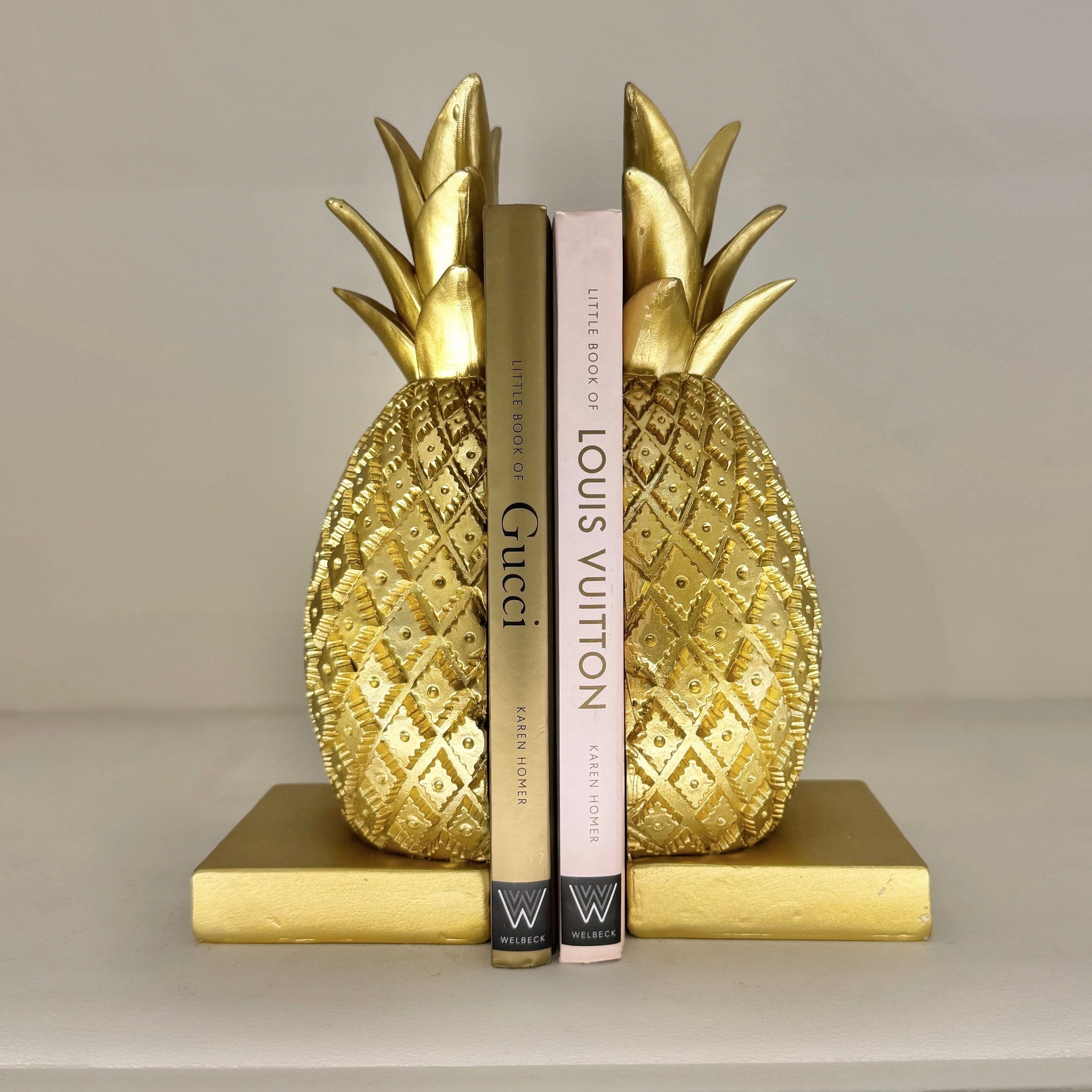 Felicity Decorative Gold Pineapple Bookends Accessories