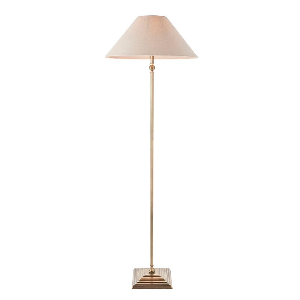 Francesca Gold Floor Lamp with Linen Shade Lighting