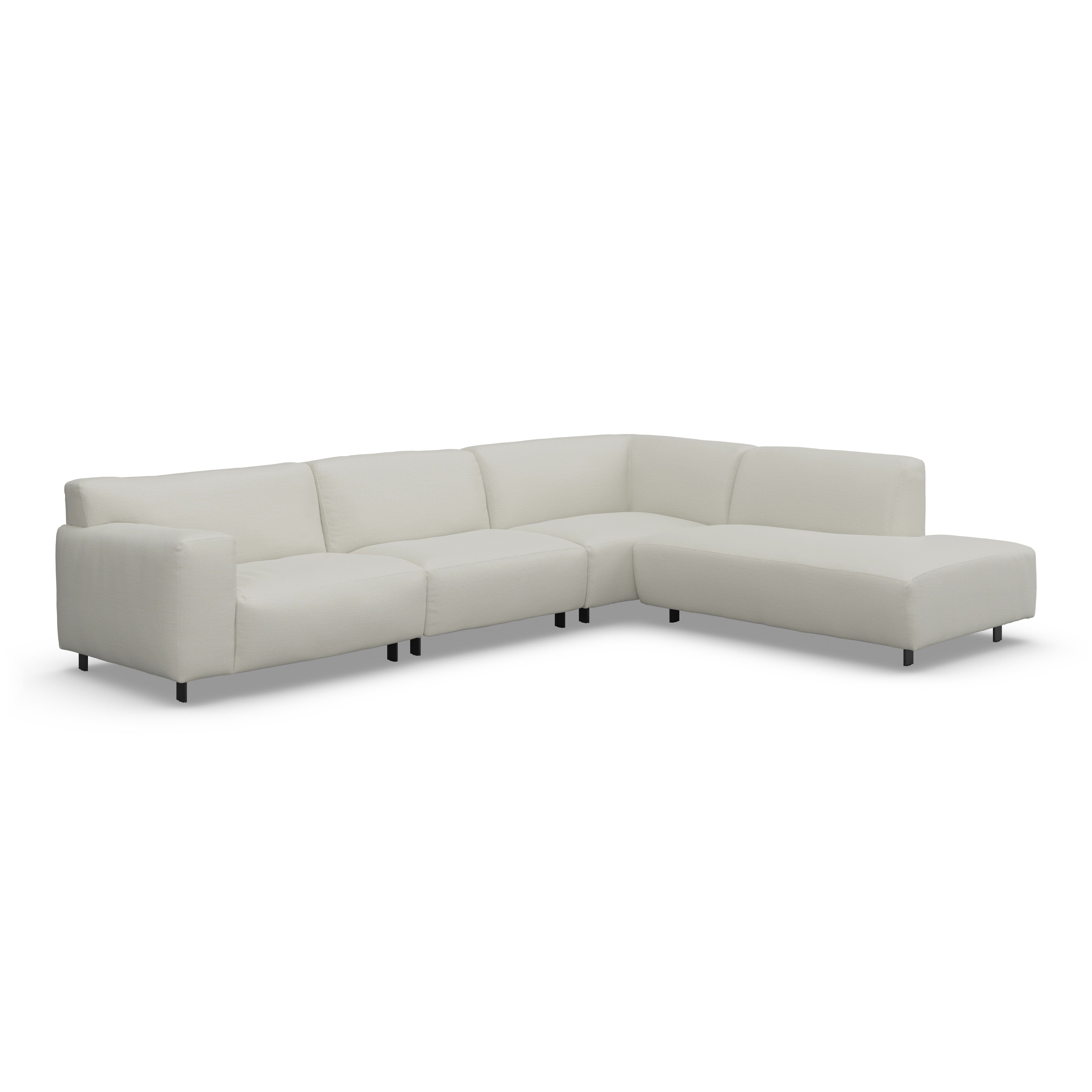 Freja Off White Textured Large Right Hand Facing Corner Sofa Sofa