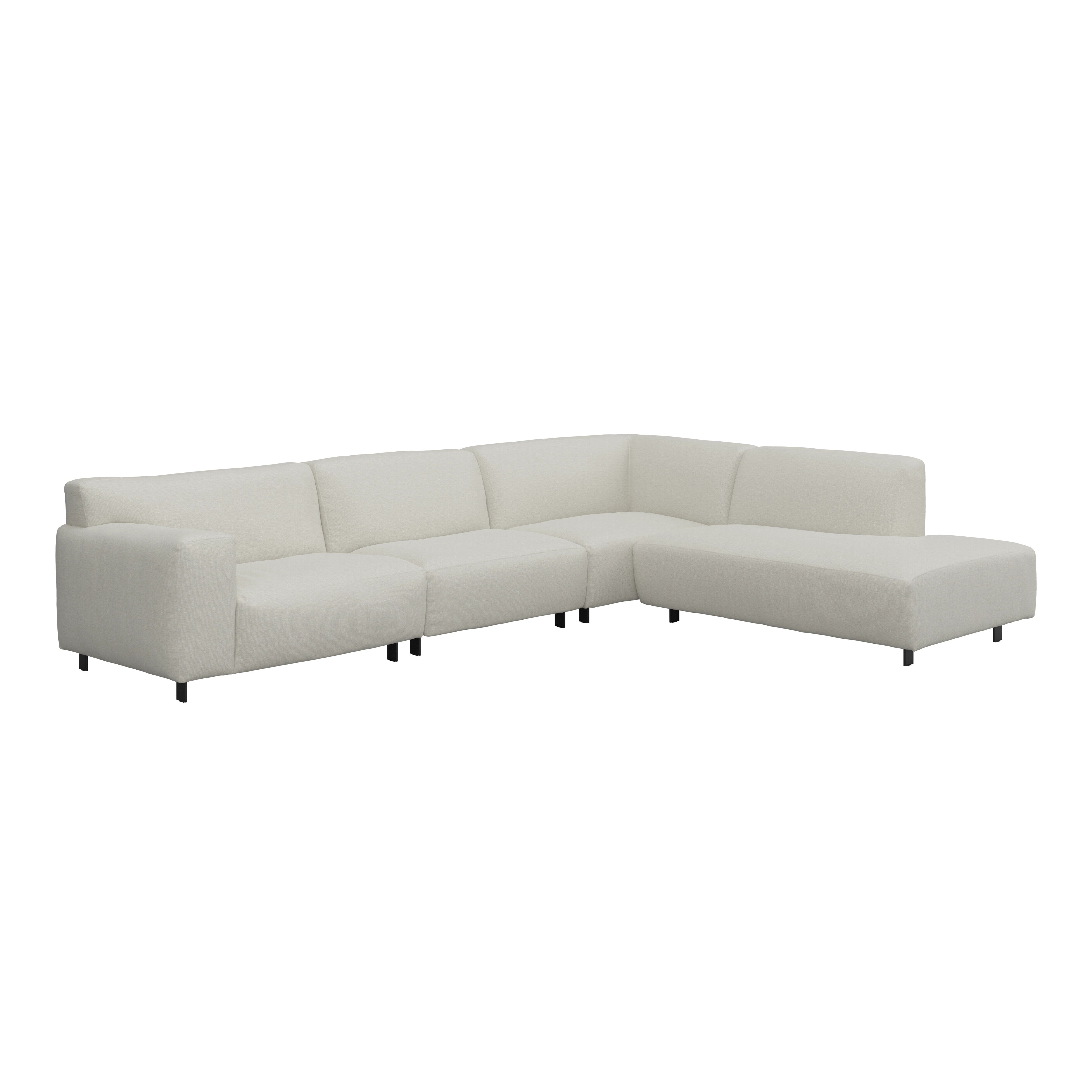 Freja Off White Textured Large Right Hand Facing Corner Sofa Sofa