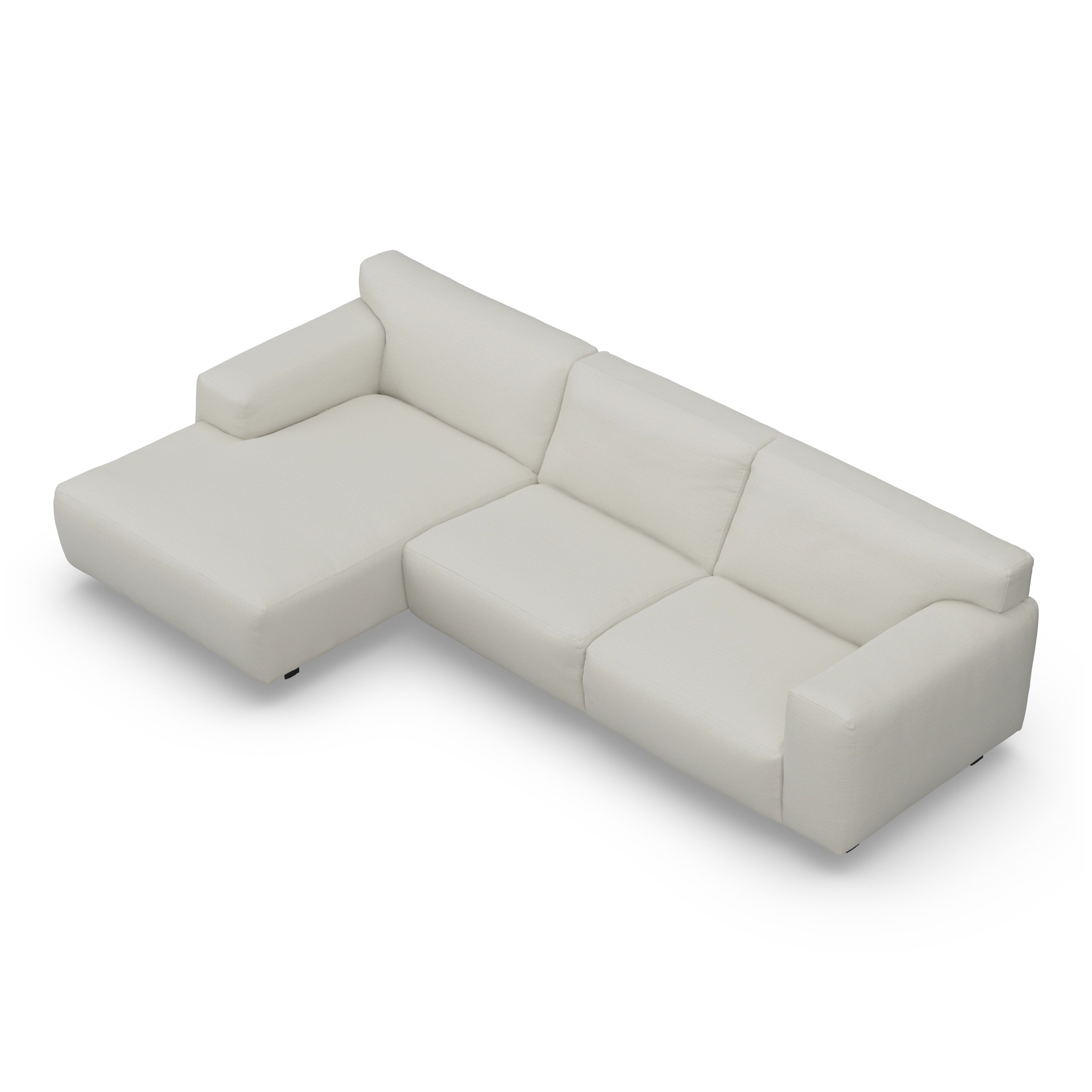 Freja Off White Textured Left Hand Facing Chaise End Sofa Sofa