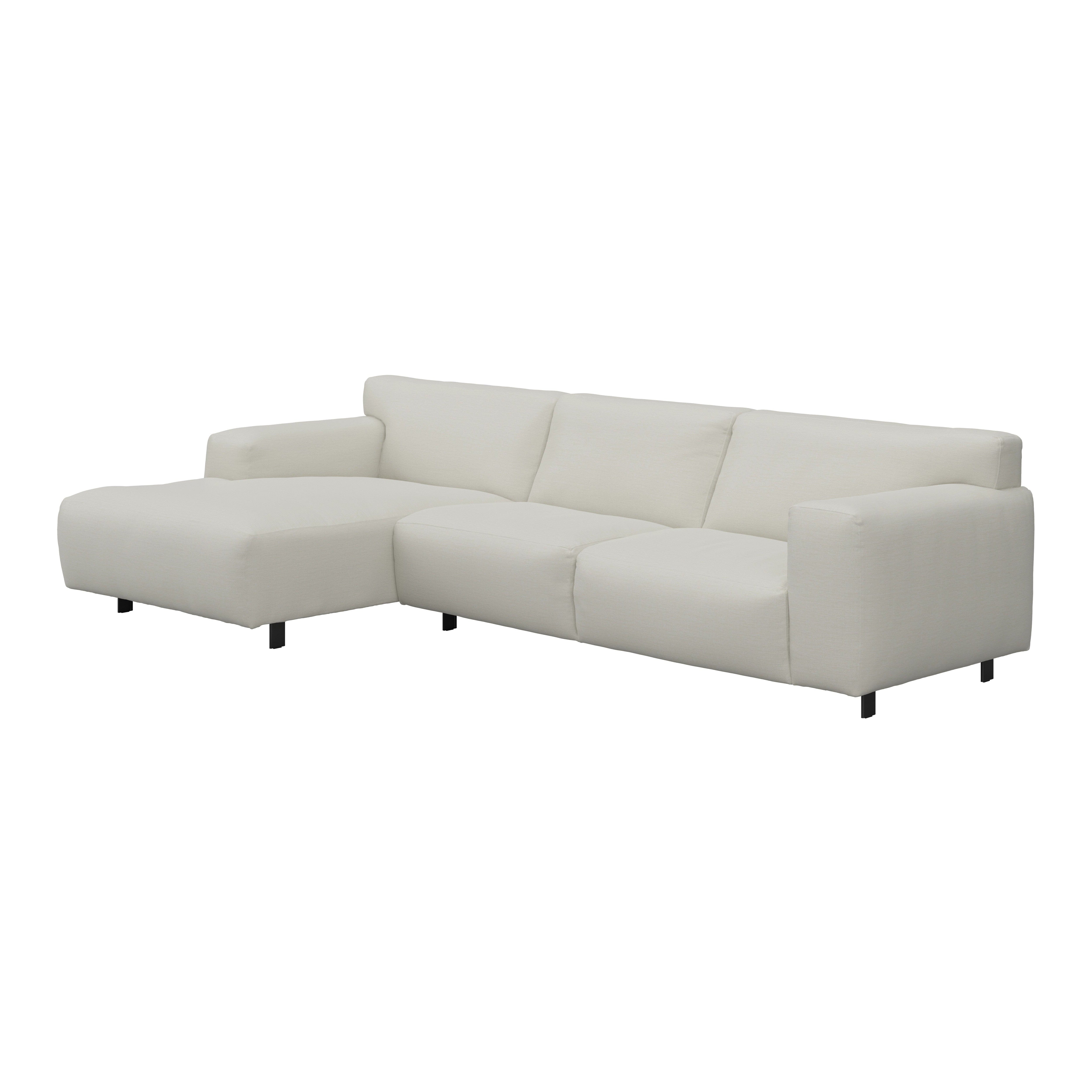 Freja Off White Textured Left Hand Facing Chaise End Sofa Sofa