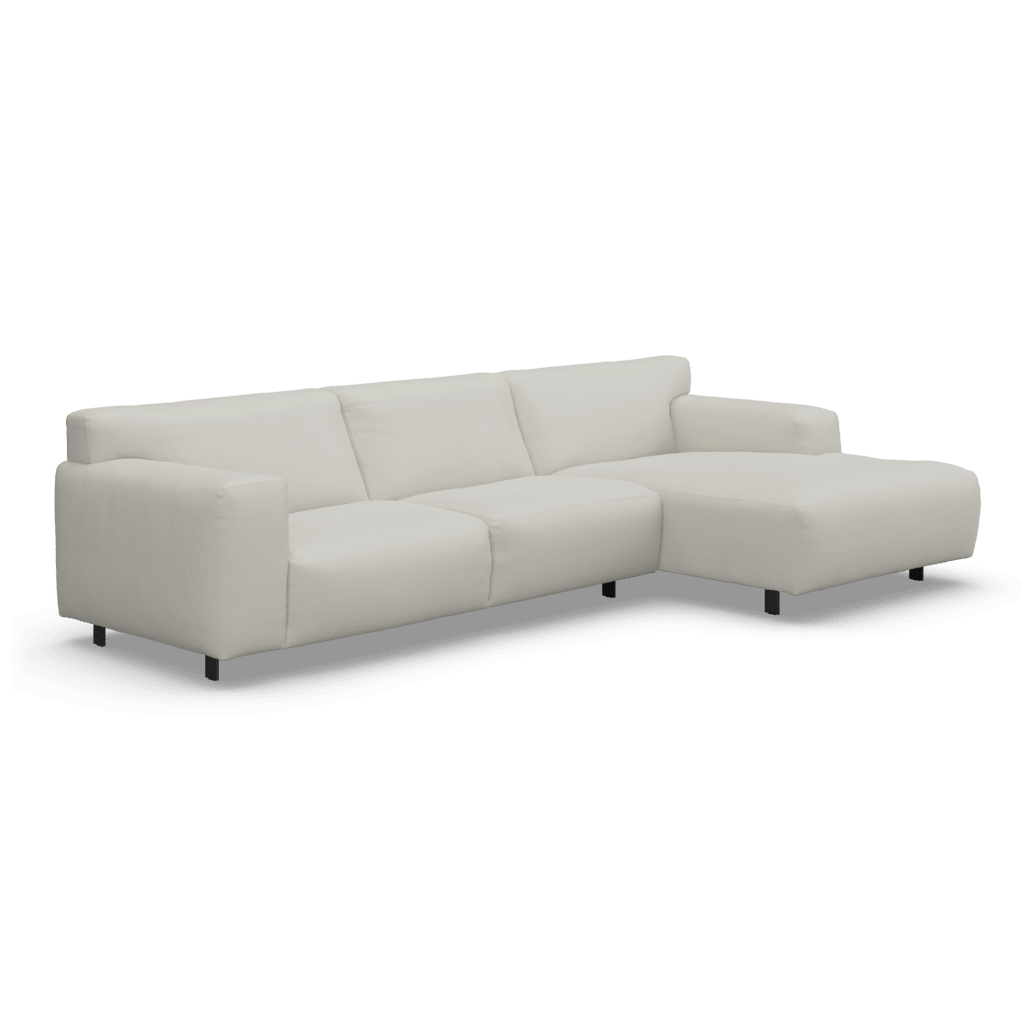 Freja Off White Textured Right Hand Facing Chaise End Sofa Sofa