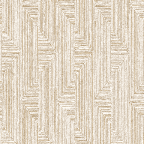Freya Neutral Cream & Gold Geometric Wallpaper Home Improvement