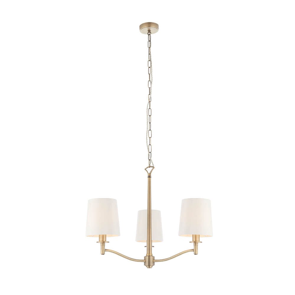 Genevieve 3 Light Antique Brass Pendant Ceiling Light Lighting