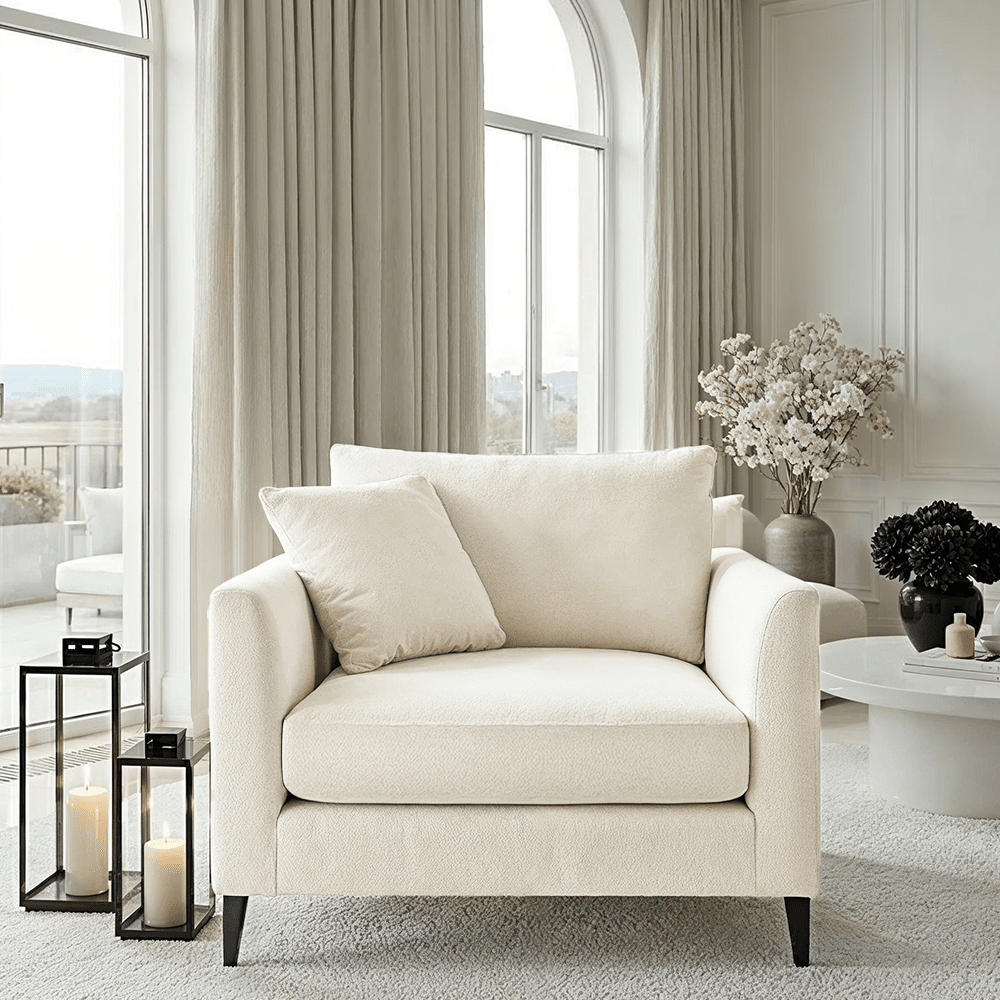 Genevieve Cream Velvet Chair Sofa