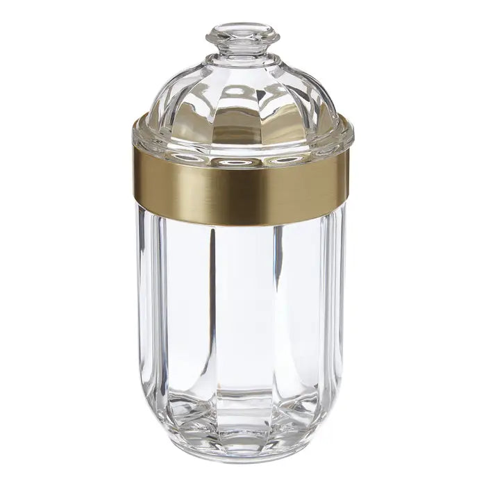 Gianna Medium Acrylic Canister with Gold Rim Accessories