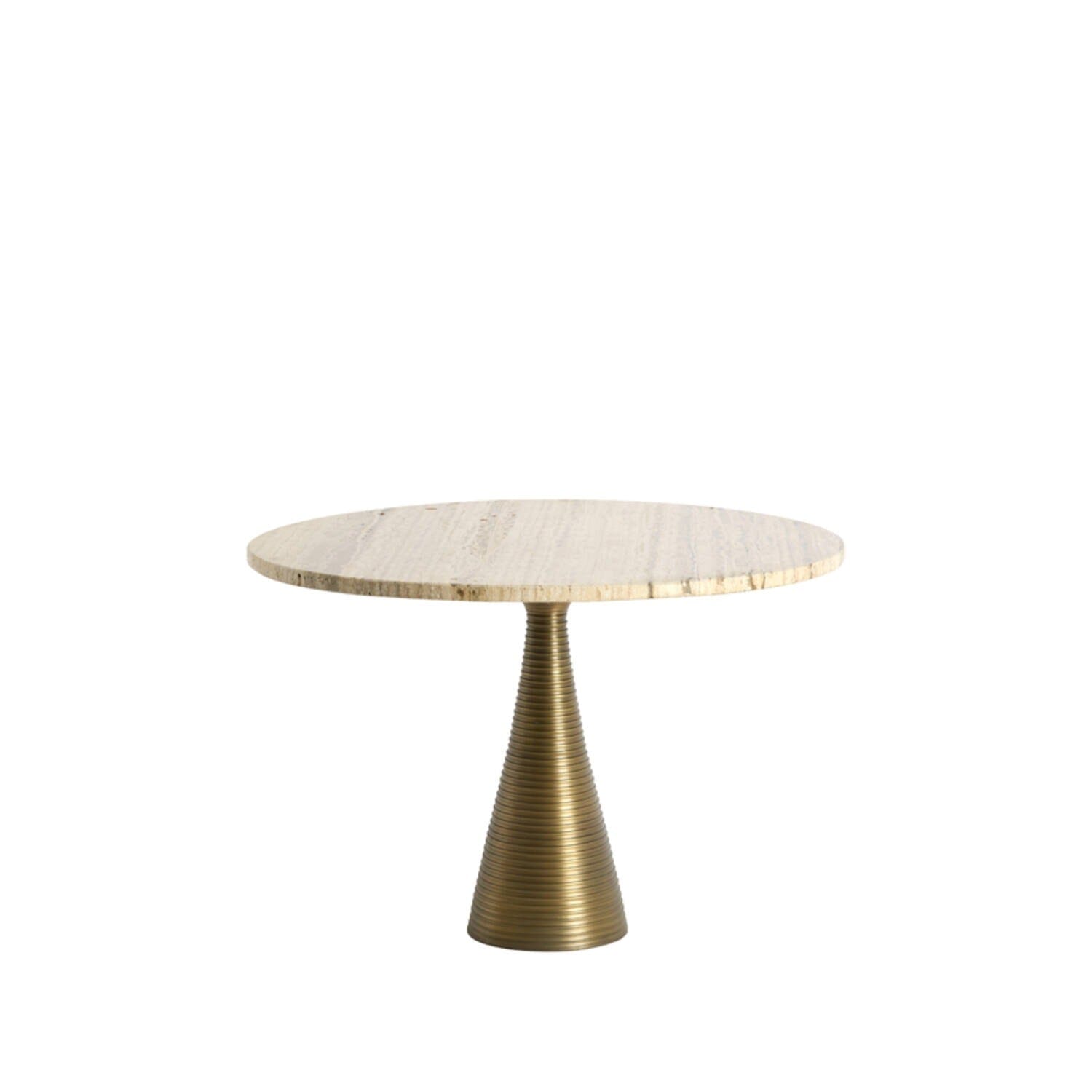 Gio Antique Brass Coffee Table with Travertine Top Furniture