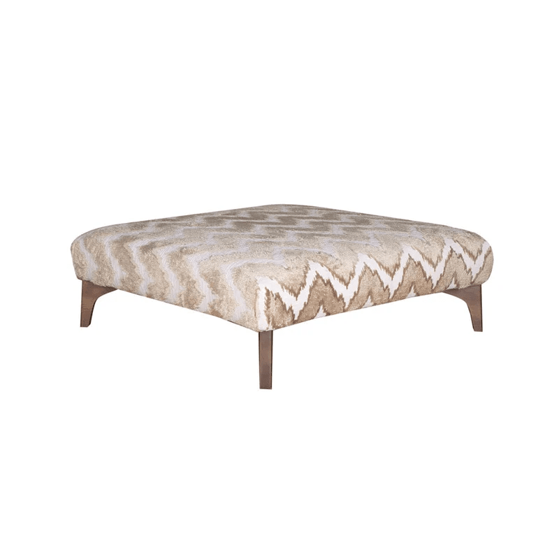 Gisele Mink Patterned Footstool with Walnut Legs Sofa