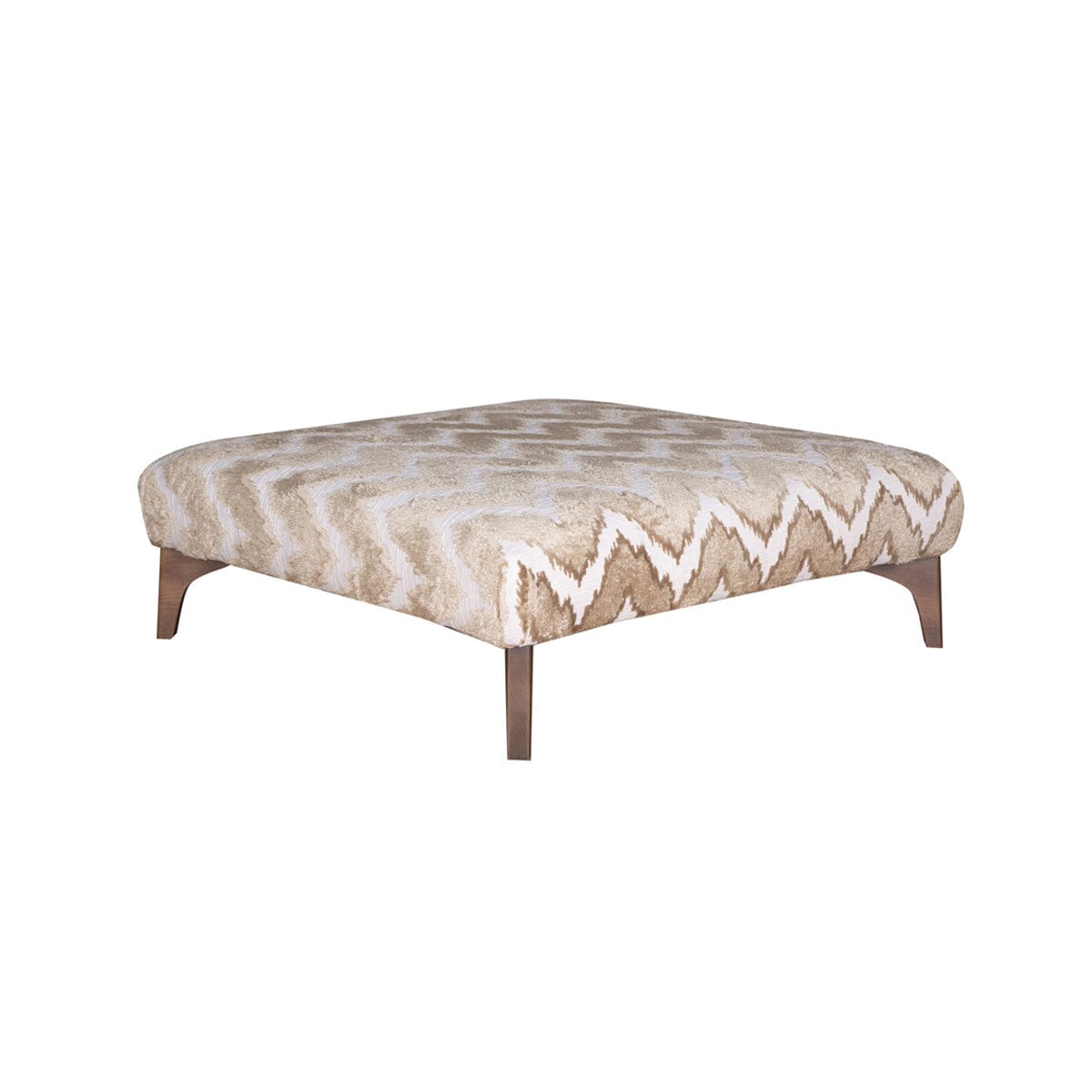 Gisele Mink Textured Chenille Pillowback Sofa Range with Walnut Legs Sofa Patterned Footstool