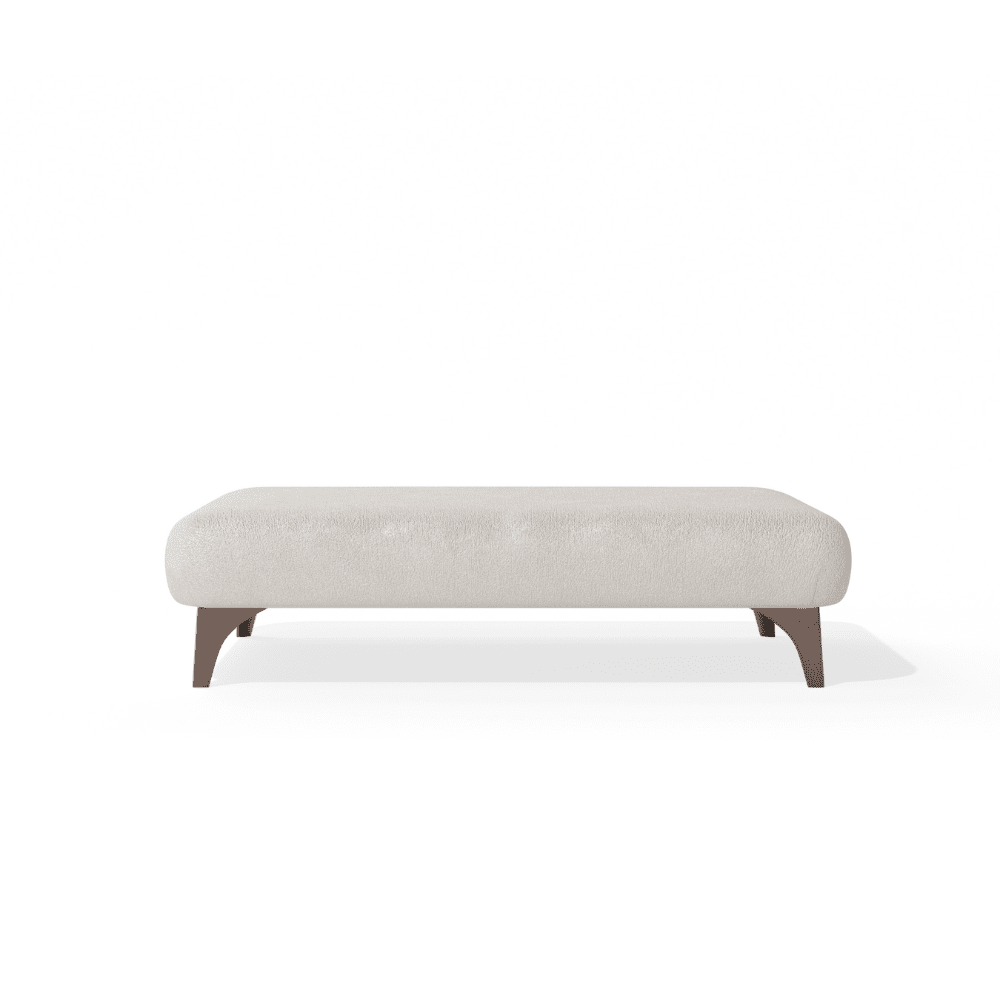 Gisele Oyster Textured Chenille, Pillowback Sofa Range With Walnut Legs Sofa Plain Footstool