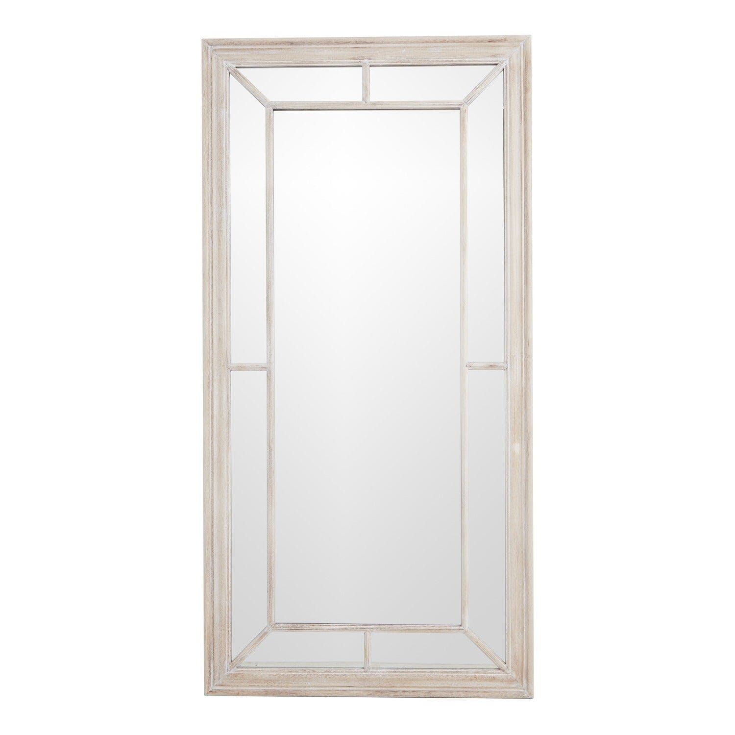 Godard Large Washed Wood Window Mirror Accessories