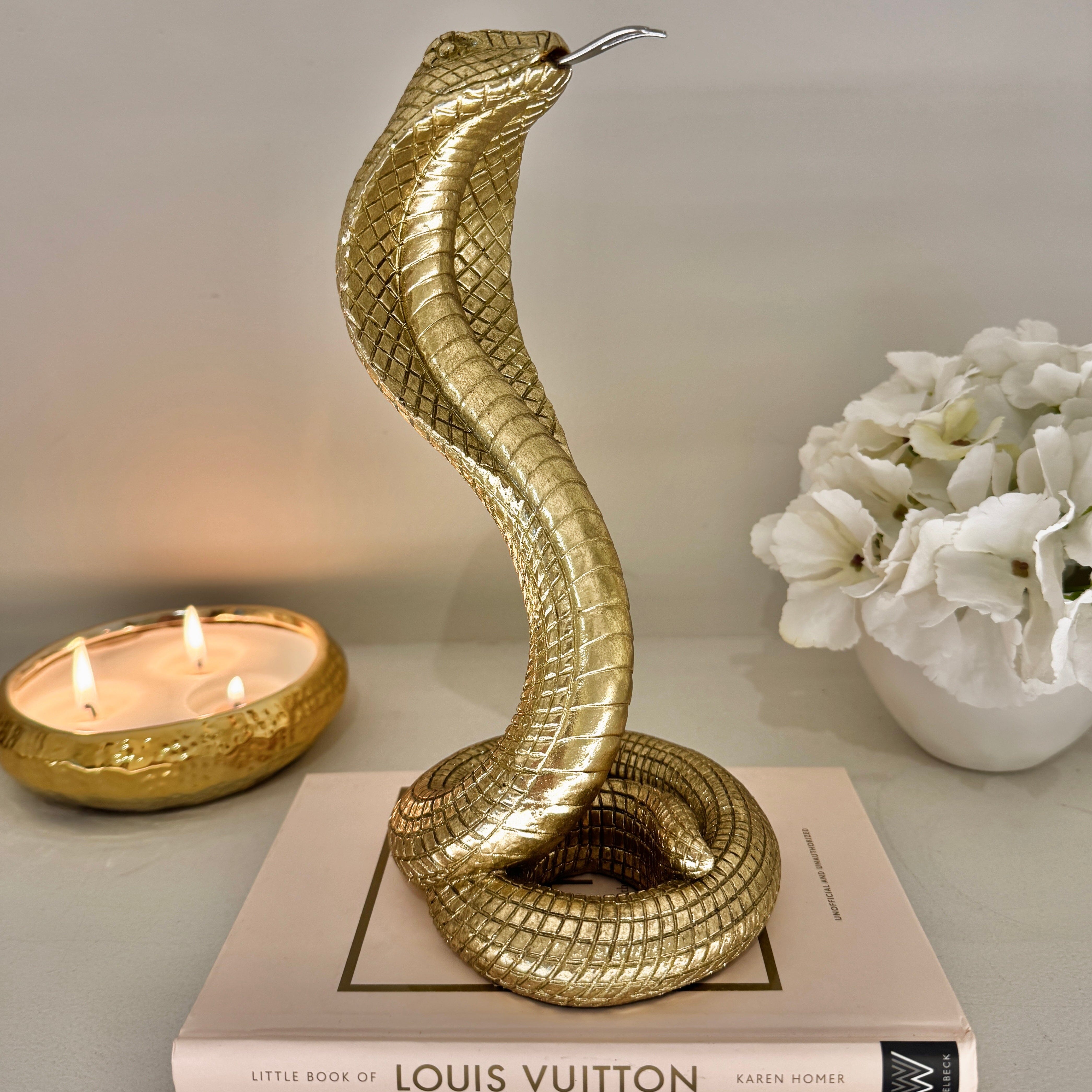 Gold Decorative Standing Snake Ornament Accessories