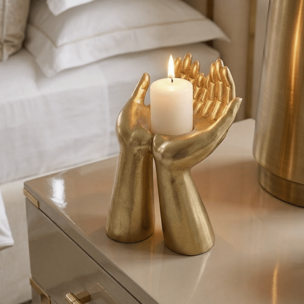 Gold Hands Decorative Candle Holder Accessories