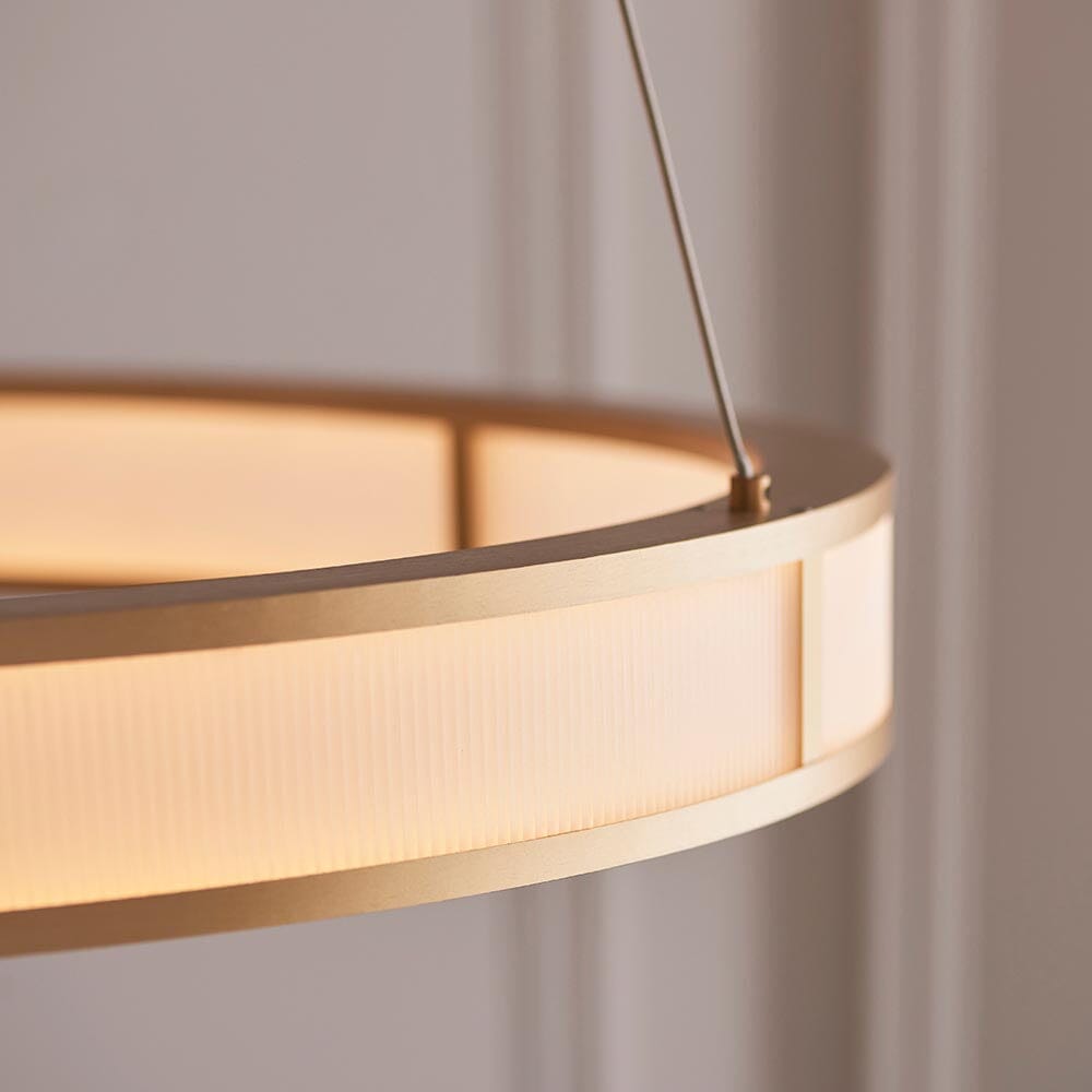 Gracie Luxury Ribbed Frosted Acrylic & Gold Ceiling Light Lighting