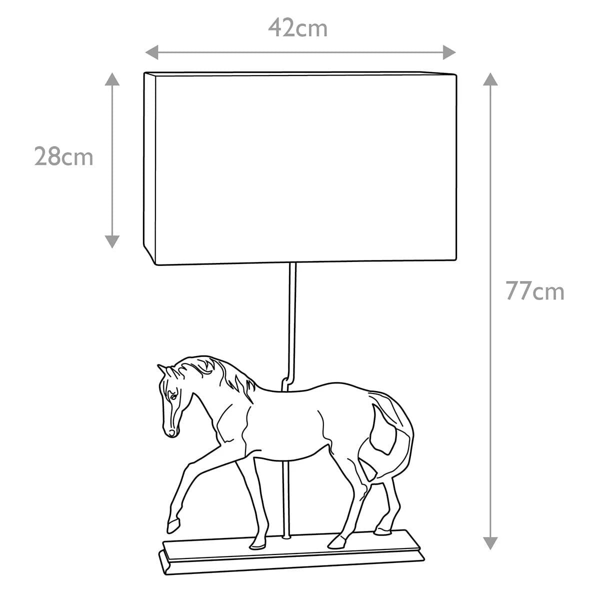 Greenwich Bronze Horse Decorative Table Lamp with Rectangular Shade Lighting