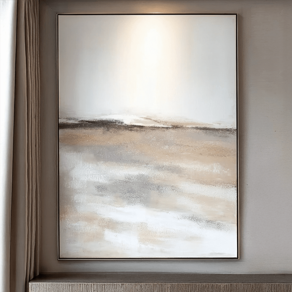Grosvenor Neutral Dark Wood Framed Canvas Wall Art Accessories
