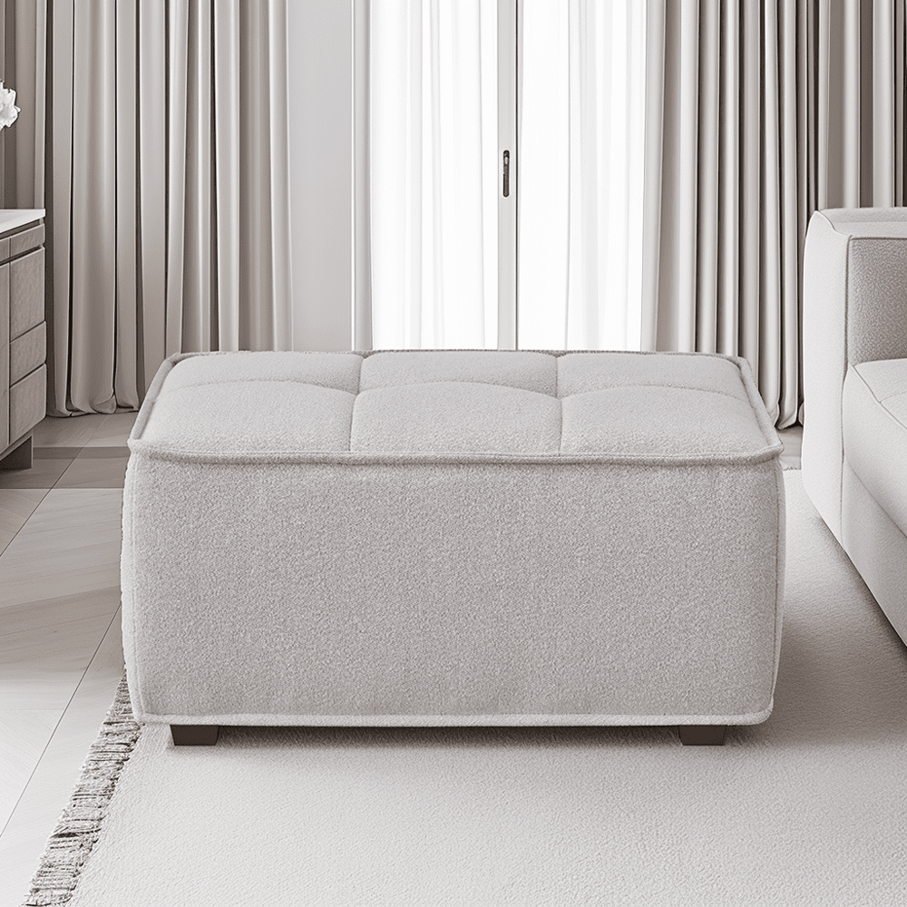 Hadlee Quilted Putty Boucle Footstool Sofa