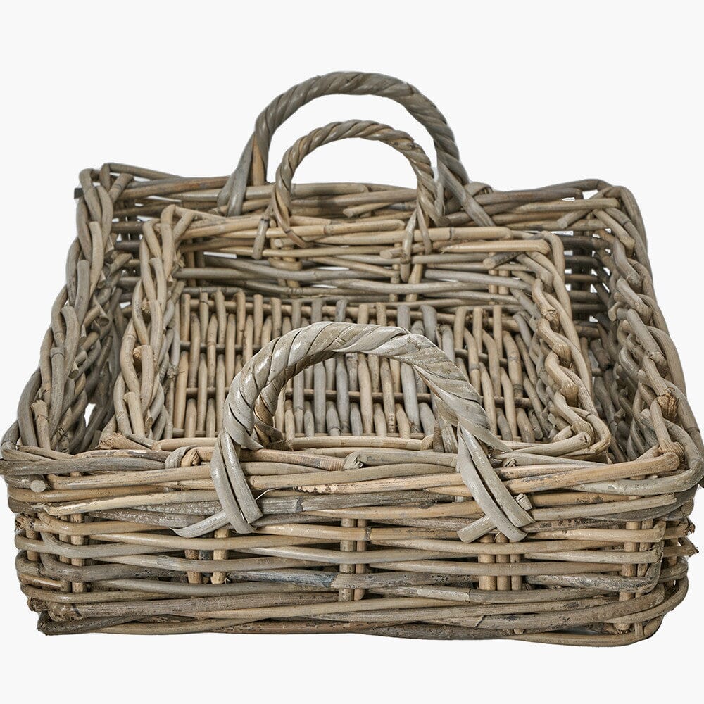 Hagu Natural Wicker Trays - Set of 2 Accessories
