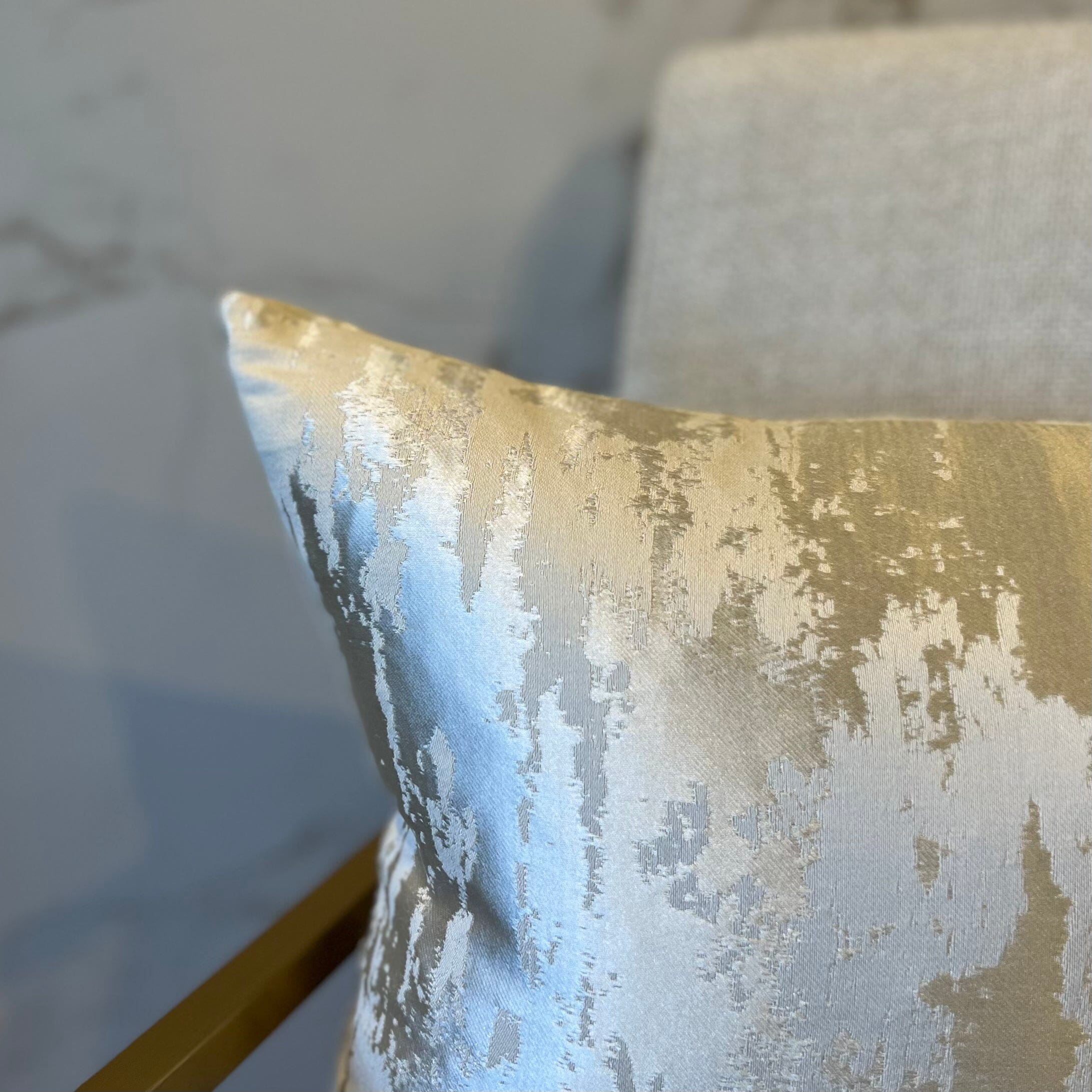Hailes Oyster Satin Marble Effect Cushion - 35cm x 50cm Textiles
