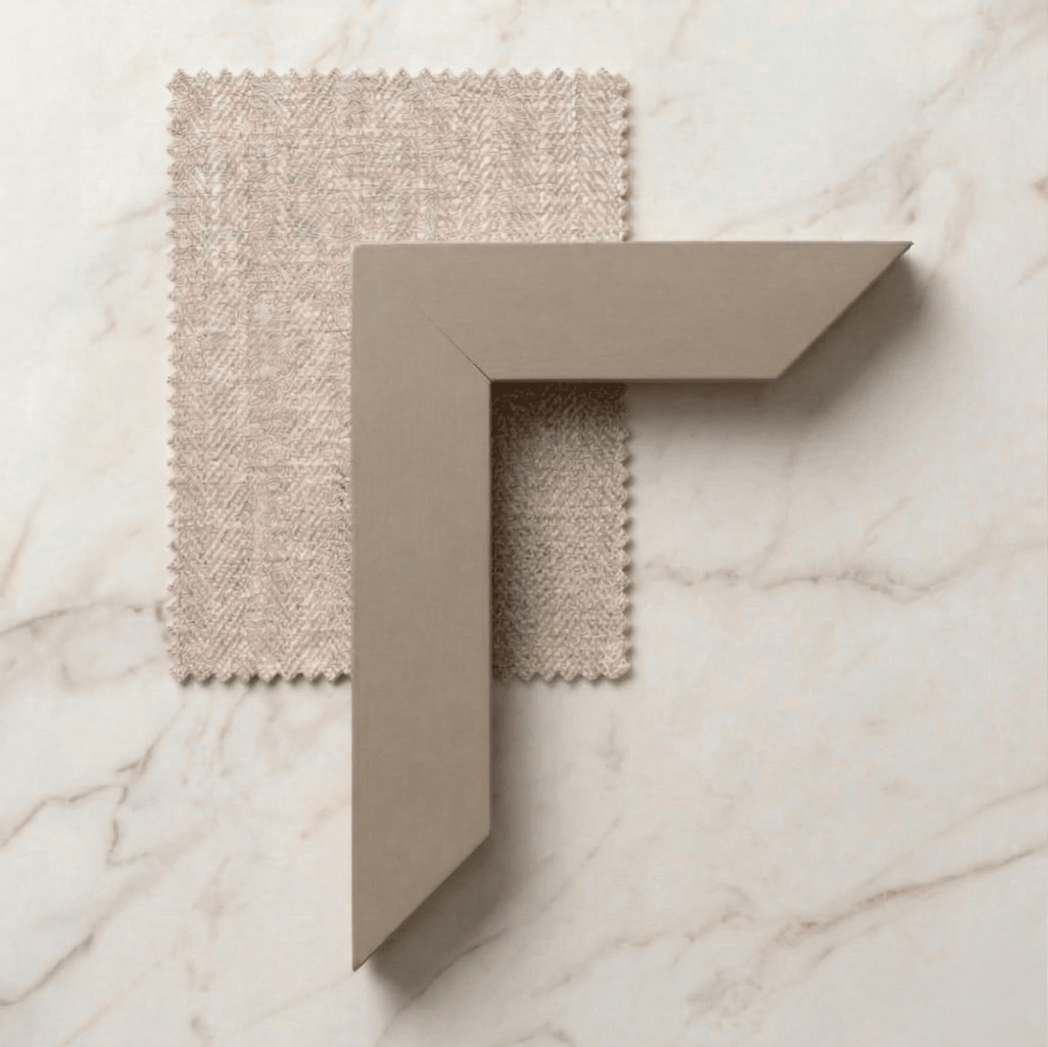 Harrington Almond Woven Channelled Headboard with Mid Taupe Frame Beds and Headboards