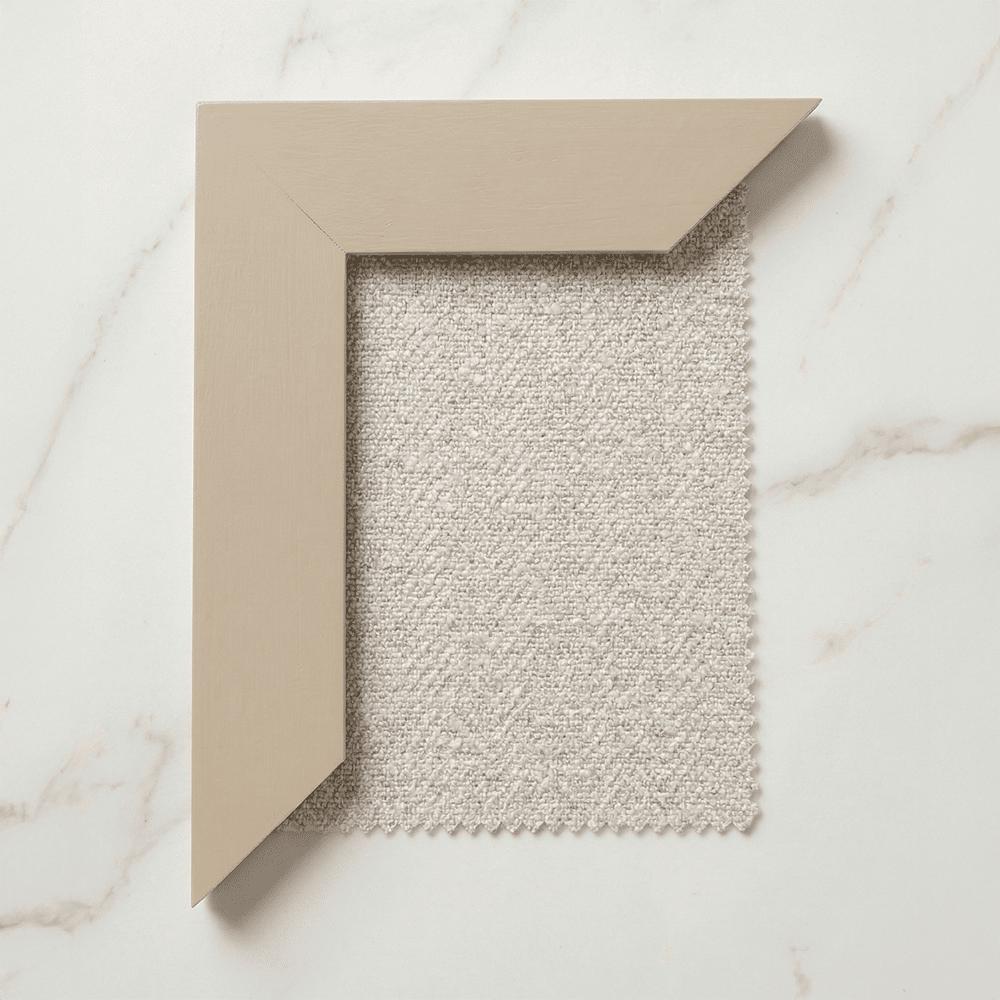 Harrington Natural Woven Channelled Headboard with Light Taupe Frame