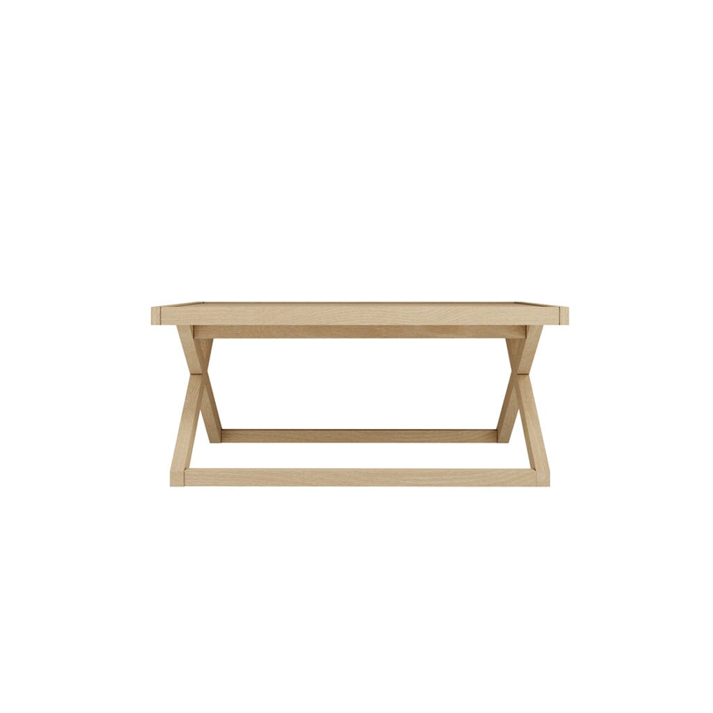 Harrow Lightwash Wood Cross Base Coffee Table Furniture