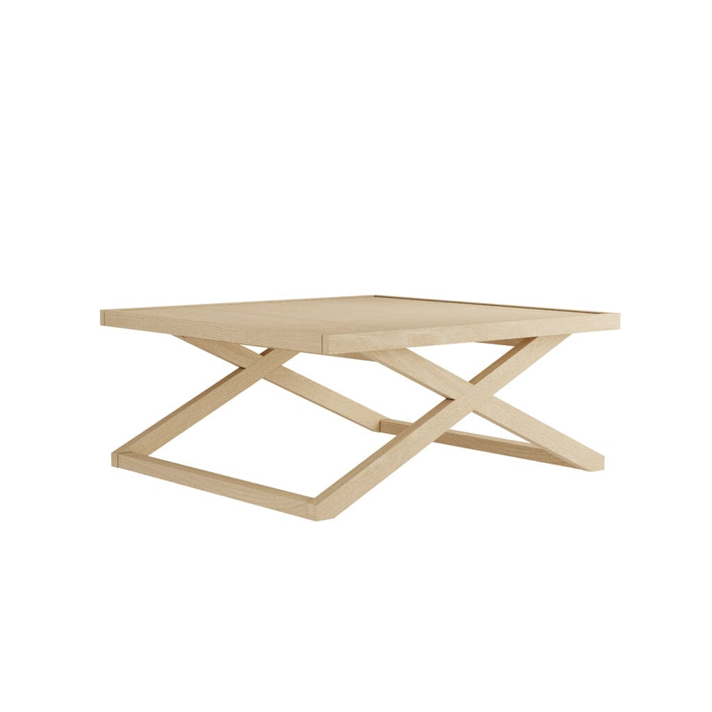 Harrow Lightwash Wood Cross Base Coffee Table Furniture