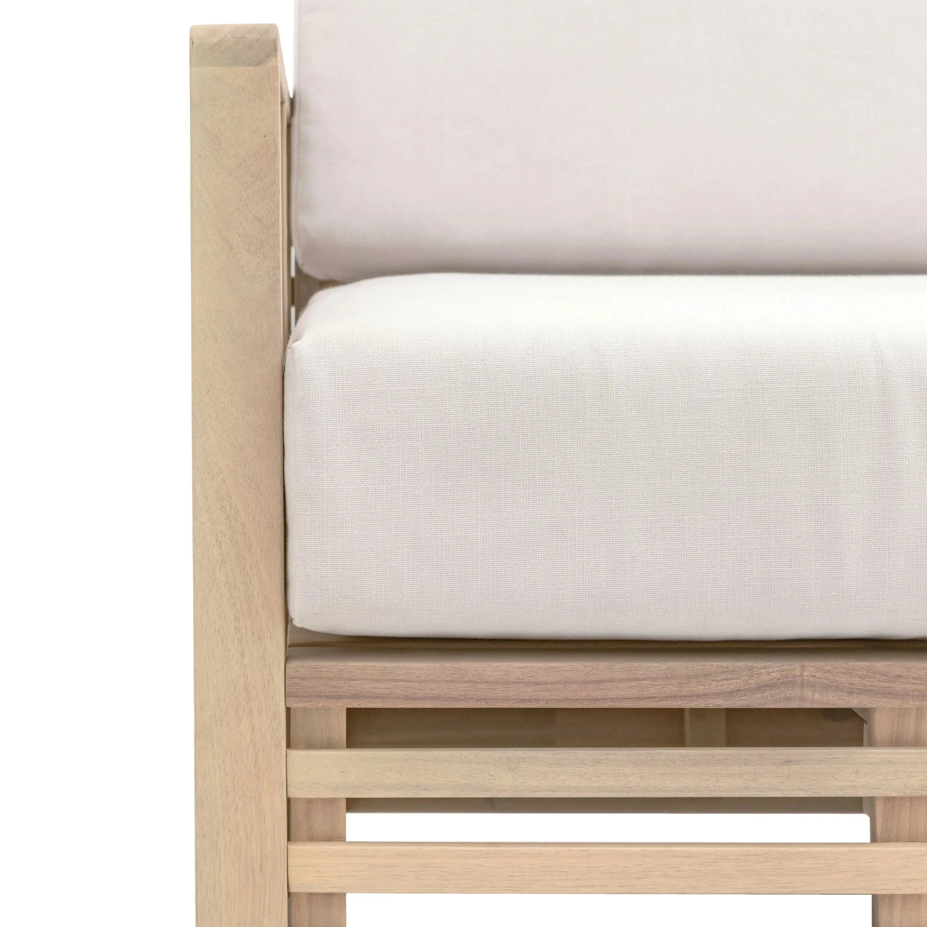 Havana Outdoor Cream & Lightwash Acacia Wood 2 Chair Lounge Set Outdoor